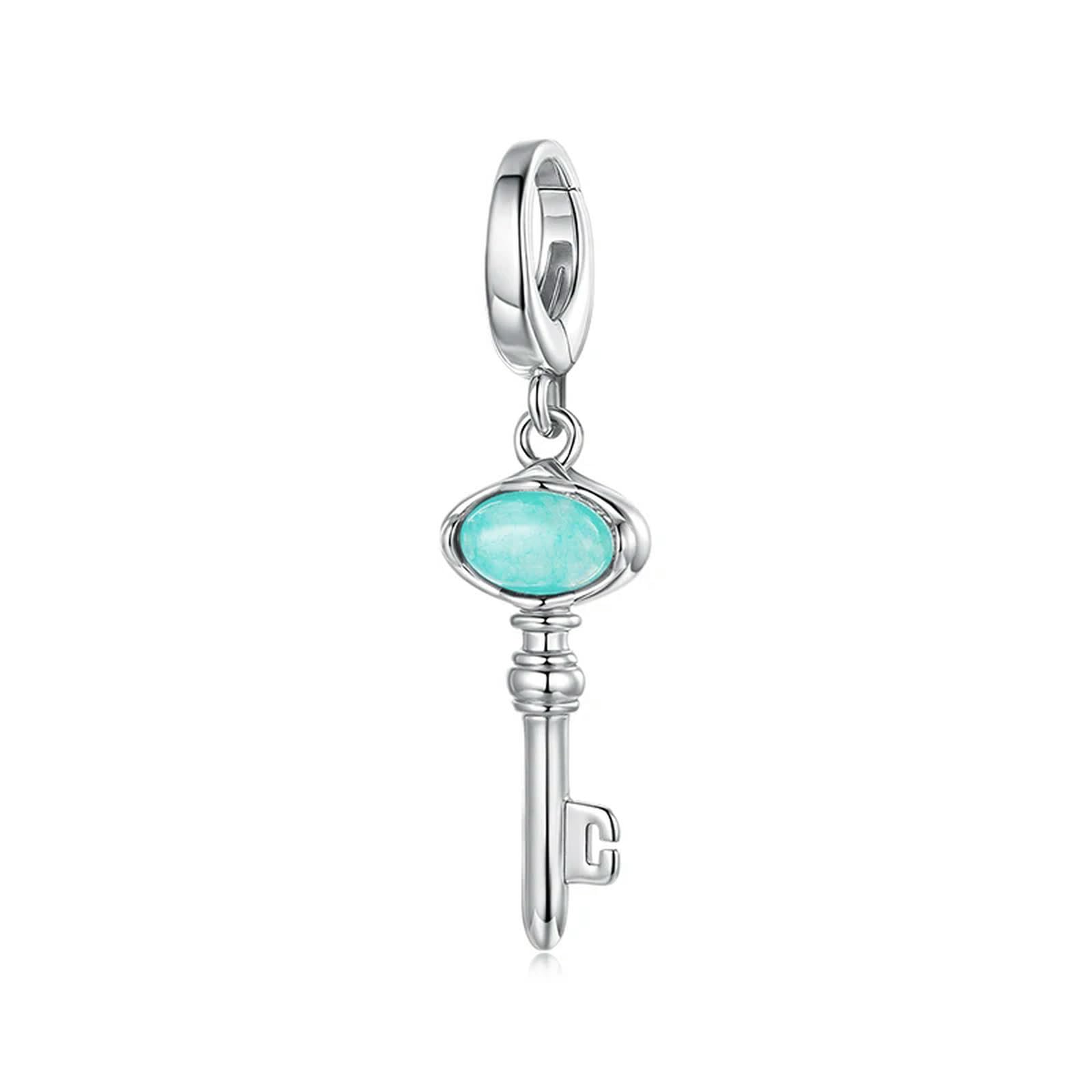 Dije de candado y llave de plata de ley 925 compatible con pulseras, accesorios de joyería DIY, cuentas