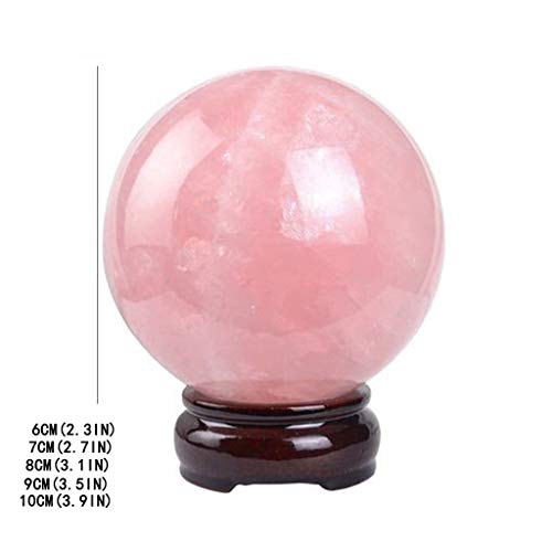 Boule de cristal rose en quartz naturel pour harmoniser le bureau
