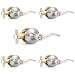 Probrico Wave Style Privacy Bed Bath Door Levers in Satin Nickel Finish, Interior Keyless Door Handles Locksets, 5 Pack
