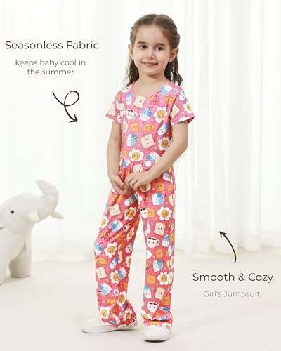 Toddler Girls Jumpsuits Sleeveless Long Pants Baby Girl Romper Wide Leg Summer Viscose from Bamboo Outfits4