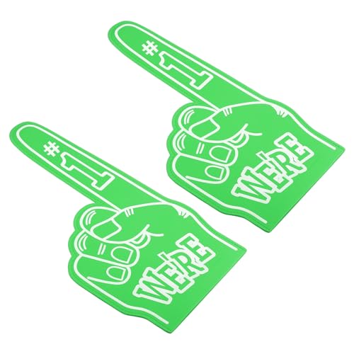 PATIKIL 18 Inch Giant Foam Finger, 2Pcs We are #1 EVA Foam Hand Cheerleading Vibrant Color for Celebration Pom Poms Sports Events Spirit Games Party, Green by PATIKIL - Used condition - CA$18.11