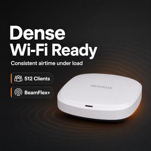 Image of Ruckus R575 Wi-Fi 7 Indoor Access Point - Tri-Band 9.3 Gbps, 2x2:2 BeamFlex+ Adaptive Antennas, 512 Devices, 2x 2.5GbE - Managed via Ruckus One, SmartZone, or Unleashed (901-R575-US00)