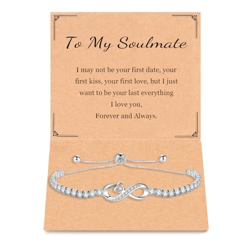 Gift for Best Friends Mom Daughter Girlfriend Wife Grandma Sister Bestie, Infinity Love Heart Bracelets for Birthday Christmas Valentins's Day Mother'