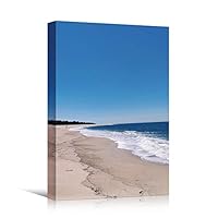 Canvas Wall Art Seashore View Beach Beach Blue Coastal Cool Photography Relax/Calm - 12x18 inches