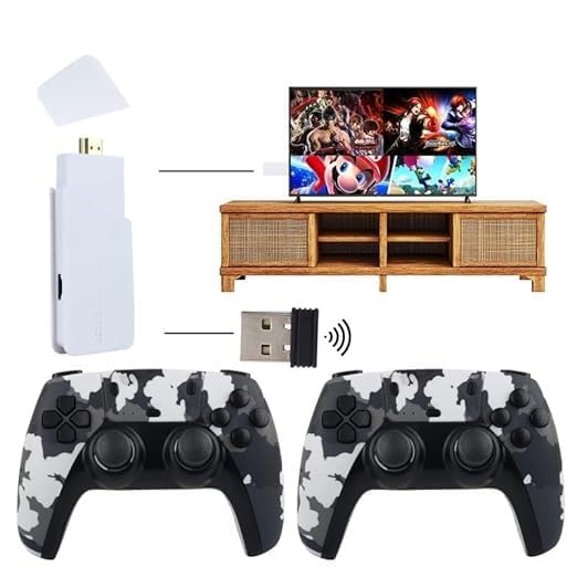 DXP 64GB 4K Game Stick Lite | Plug & Play Wireless TV Console | Dual 2.4G Controllers | 10,000+ Classic Retro Games | HDMI Gaming Device