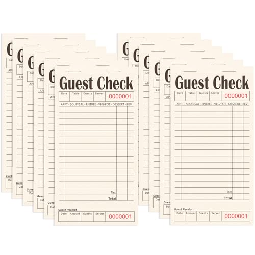 Libros de cheques de invitados para servidores con 600 hojas de papel natural antirreflejos 2