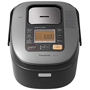 Panasonic 5 Cup (Uncooked) Japanese Rice Cooker with Induction Heating System and Pre-Programmed Cooking Options for Brown Rice, White Rice, and Porridge or Soup – 1.0 Liter – SR-HZ106 (Black)