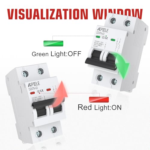 APIELE Miniature Circuit Breakers AC 120/240V, 32Amp 2Poles Circuit Breaker for Solar Photovoltaic Systems, DIN Rail Mount AC Disconnect Switch (2P-32A) by APIELE - Image 5