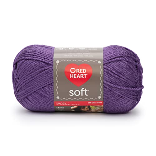 Image of Red Heart Soft Lavender Yarn - 3 Pack of 141g /5oz - Acrylic - 4 Medium (Worsted) - 256 Yards - Knitting /Crochet
