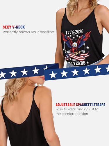 Image of Ibeauti American Flag Tank Tops for Women 4th of July Outfits Camisoles Patriotic 250th Anniversary USA Shirts