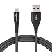 Produktbild AmazonBasics - Lightning-auf-USB-A-Kabel, doppelt geflochtenes Nylon-Verbindungskabel, Premium-Kollektion, 1,8 m - 2 Stück , Schwarz