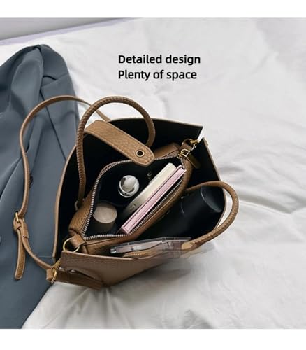 Bucket Bags for Women - Leather Crossbody Bucket Purse Small Handbag Trendy Vintage Shoulder Bag with Vintage Bucket Bag4