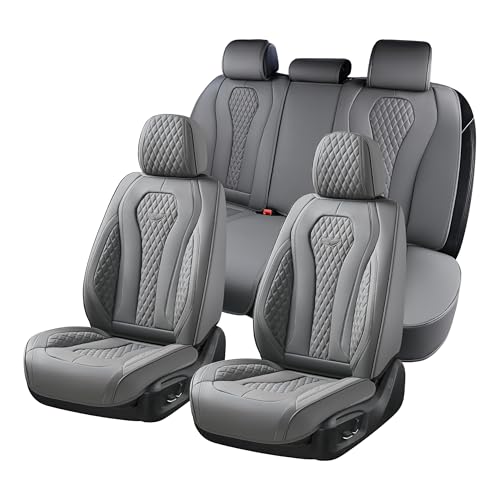 Image of Coverado Seat Covers, Car Seat Covers Full Set, Gray Car Seat Cover, Car Seat Cushion Waterproof, Car Seat Covers Front Seats Back Seat Covers, 8839 Car Seat Protector Universal Fit Most Cars