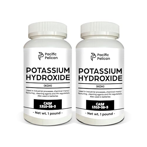 Pacific Pelican Potassium Hydroxide (KOH) - Multi-Use: Drain Cleaning, Laboratory Experiments, Chemical Manufacturing, Water Treatment | Pack of 2