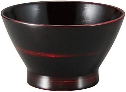 5-178-12 Wooden Soup Bowl, Akebone, Black, 4.6 x 2.7 inches (11.7 x 6.8 cm), Wooden Product