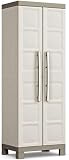 Keter Armadio Portascope Excellence, 4 Ripiani Regolabili & 2 Vaschette Portaoggetti, Beige/Tortora, 65x45x182 H Cm - 1