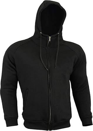 Mens Motorcycle Premium Aramid Fiber Fleece Hoodie Moto Racing Protective with CE-Approved Lining for Safety