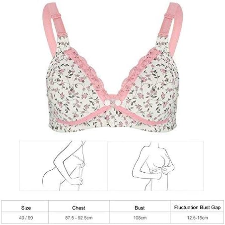 Miniatura 5 de Sujetador de encaje floral Sujetador de lactancia de maternidad de algodón frente abierto lactancia materna ropa de mujeres embarazadas (3885),
