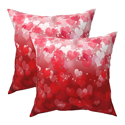 Juego de 2 fundas de almohada para el día de San Valentín, 45,7 x 45,7 cm, color rosa y rojo, funda de cojín decorativa de San Valentín, regalo para novia, madre, sofá, cama, decoración de habitación