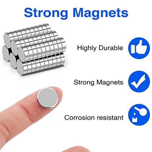 Trymag Magnets, 60Pcs Strong Rare Earth Magnets Small Round Fridge Magnets For Whiteboard, Heavy Neodymium Magnets Locker Magnets For Crafts, Whiteboard, Scientific Models - 0.47 Inch D X 1/8 Inch H #TOP3