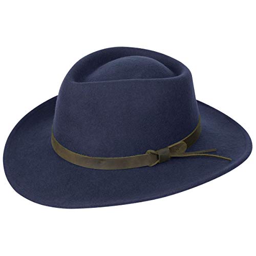 Hoggs of Fife Perth Crushable Felt Hat Navy Large Blue