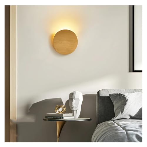 HLTYGWX Lámpara de Pared, lámpara de Pared LED COB, lámparas de Luna de Aluminio para Sala de Estar, Dormitorio, escaleras, luz nórdica, Accesorios de baño (Dorado)