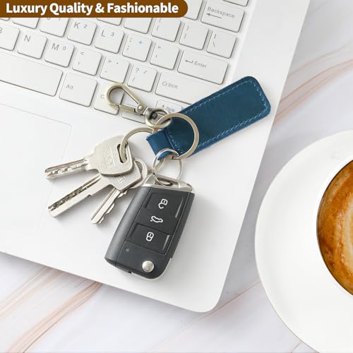 Image of Jack&Chris Genuine Leather Car Keychain, Universal Key Fob Keychain, Leather Key Chain Holder for Men and Women, JC306
