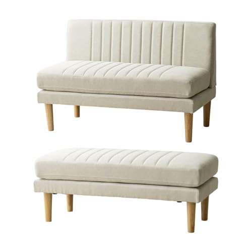 エア・リゾーム Lekka(レッカ) モダン ダイニングソファ ベージュ(布) 110cm x 64.5cm x 75cm