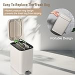 rejomiik Small Bathroom Trash Can with Lid Slim Soft Close Garbage Can Step Wastebasket Container Trash Bin for Office Bedroom Kitchen Living Room (1.9 Gallon Cream) - Image 5