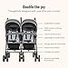 Dream On Me Volgo Twin Baby Stroller, Lightweight Side-by-Side Double Umbrella Stroller with Adjustable Canopy, 5-Point Harness, Storage Basket & Travel-Friendly Fold – Dark and Light Grey