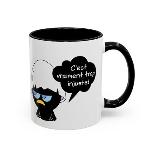 Teecustom Mug Céramique Calimero Grognon – Tasse Humour “C’est Vraiment Trop Injuste” 325ml – Cadeau Original Café Noir