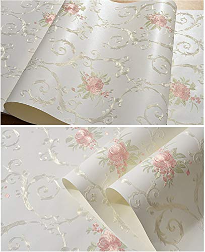 Non-Woven Decorative Flower Contact Paper Self Adhesive Luxury Embossed Floral Peel And Stick Wallpaper For Wall Living Room Bedroom Crafts Wall Decor 20.83 Inches By 9.8 Feet #TOP2