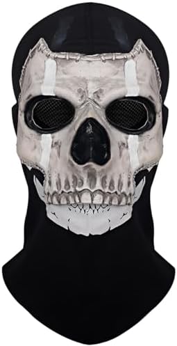 Adult Scary Half Skull Face Mask Full Head MW2 Balaclava Creepy Ghost Mask for Cosplay Halloween Costume Horror Prop
