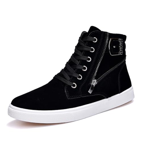 tazimall Men's High-Top Fashion Sneakers Casual Seude Shoes