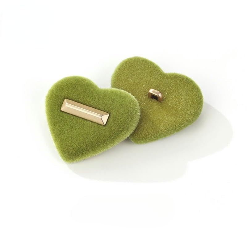 Bottoni in resina, 100 bottoni rotondi da 26 mm, rivestiti in tessuto, con gambo in metallo, per lavori artigianali e cucito (verde amore)