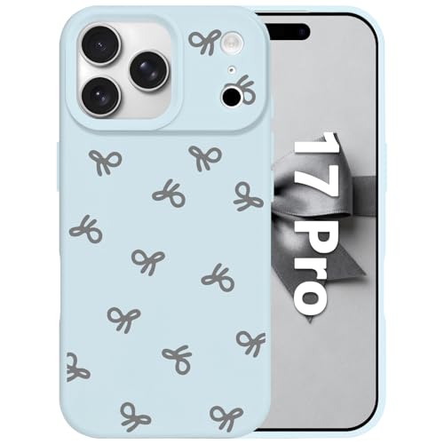 Coque iPhone 17 Pro nœud papillon bleu cadeau idéal femmes