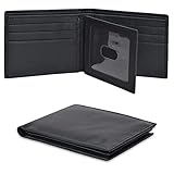 Bi Fold Wallets | Slim Black Genuine Leather Minimalist Front Pocket Wallets For Men | Billfold Wallet | Gifts For Men