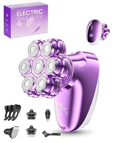 5-in-1 Electric Razors for Women, 7D Electric Shavers for Womens Full Body Legs, IPX7 Waterproof Wet Dry Travel Bikini Trimmers for Lady Face Bikini Arms Underarms
