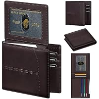 Men's Leather RFID Bifold Wallet w/ 10 Card Slots only