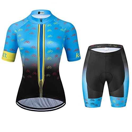 Camisa feminina de ciclismo de secagem rápida conjuntos curtos de ciclismo, 1, 3G