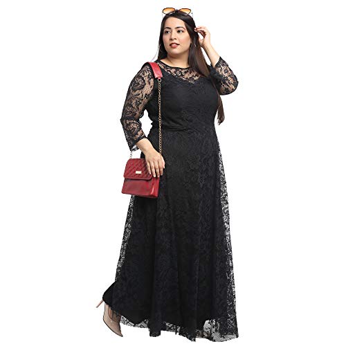 Image of Flambeur Women's Net Fit and Flare Maxi Casual Dress