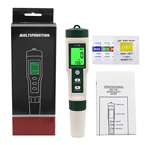 10 in 1 Water Quality Tester PH/TDS/Salt/SG/ORP/EC/Hydrogen/Resistivity/Temp/Nutrient Multifunction Testing Pen for Pool Aquarium