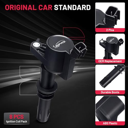 Image of BDFHYK Ignition Coil Pack DG511 Compatible with Ford F150 F250 F350 Truck 2004-2008 Ford Expedition 2007 Lincoln Navigator Ford Coil Pack 4.6L 5.4L 6.8L V8 V10 4.6L Coil for FD508 E508 Set of 8