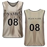 TopTie (Price/Piece) Custom Pinnies Scrimmage Training Vest Personalized Football Jersey Sports Bibs for Adults and Youth-Khaki-XL