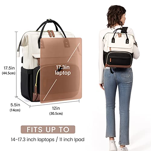 Sac à Dos LoveVook pour Femmes, Grand Modèle Étanche Beige Noir - Geekodrome: Boutique d'accessoires geek Fonctionnalité USB du sac à dos