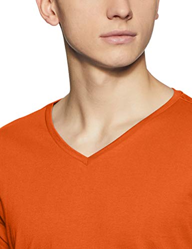 Image of ABOF Men's Solid Slim fit T-Shirt (BOA19AMCWTE3035108 Red M Orange M)