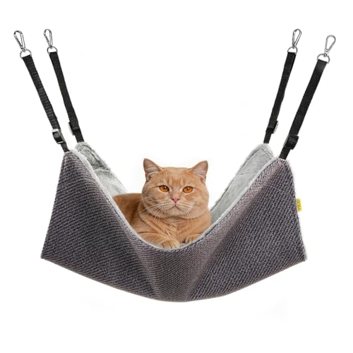 YIIUII Cat Hammock for Cage Crate Adjustable Soft Large Pet Bed- Holds 30lb for Ferret & Kitten