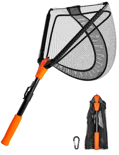 pullther Kescher Angeln, Teleskop-Kescher 67-90cm Fischschonend