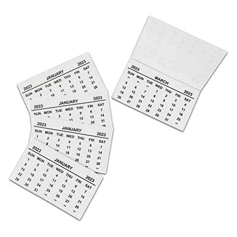 Pack of 10 Mini White 2023 Calendar Tear Off Tabs - Each Page 1 Month, Ideal for Your Workplace, Classroom or Home Office and All Other Personal and Business uses Cover