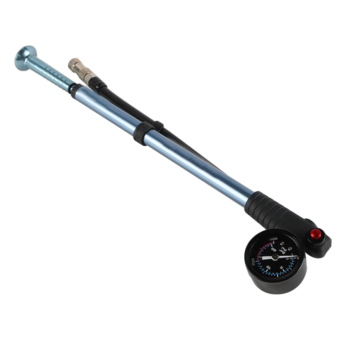 Nicear 300 PSI High Pressure Shock Pump with Pressure Gauge Portable Mini Air Pump for Rear Suspension Motorbike Bicycle Tires Universal Valve